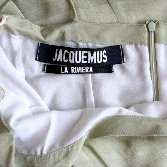Jacquemus Light Green Asymmetrical Chiffon Dress Runway, size XS - Picture 5 of 8